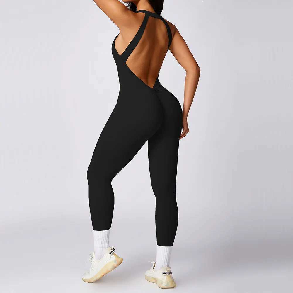 Romper Backless Set Workout Jumpsuit Fitness Bodysuit Siamese Sportswear Women Tracksuit Gym Clothes One-piece Playsuit Yoga Sett251219