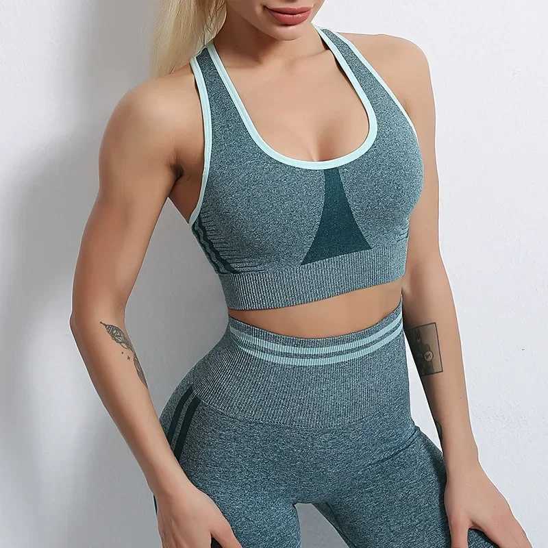 Seamless Yoga Shirts Crop Bra Beauty Back Yoga Shockproof Sports Running Long-Sleeved Shirts Workout Fitness Bra for Woment251219
