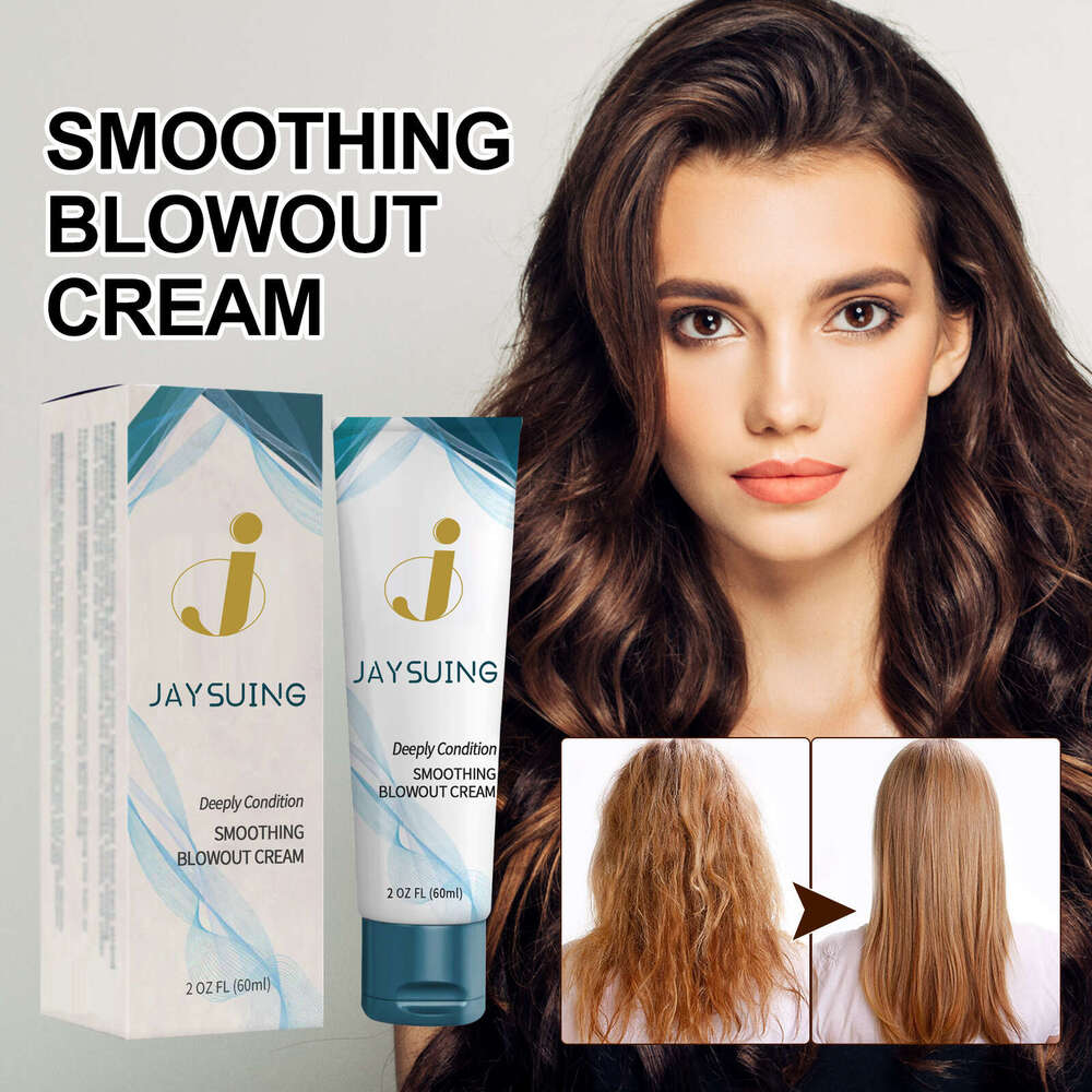 Jaysuing Smoothing Frizz Repair Damaged No-Pull Straightening Smooth Beautiful Hair Correction Cream