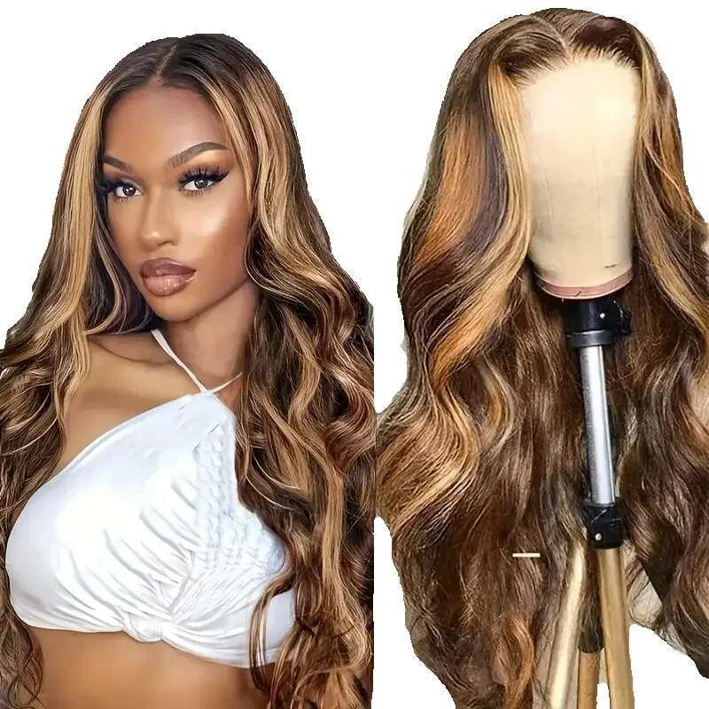 Border European and American Fashion Piano Color Hot-Selling Front Lace Trim Big Wave Long Curly Hair Wig