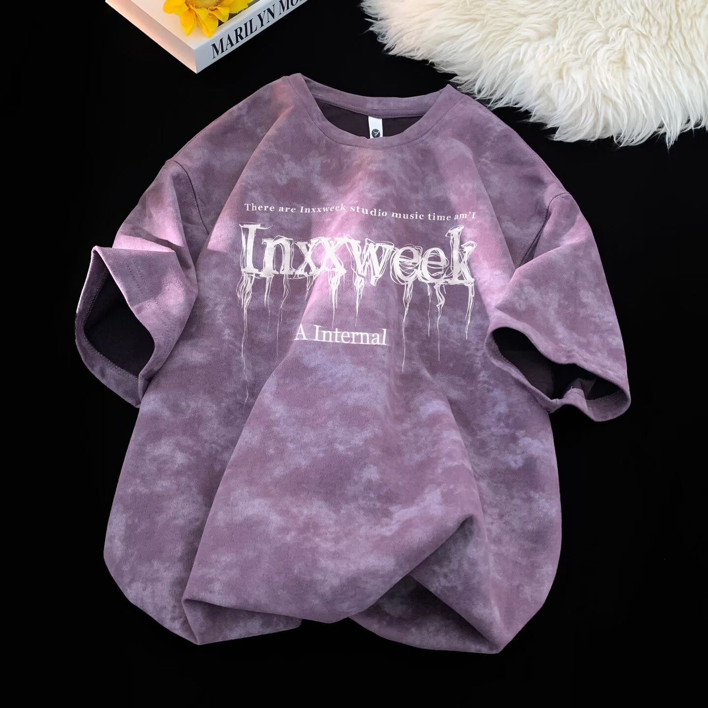 American Tie-Dye Men's Short-Sleeve T-Shirt, Summer 2025 New Arrival Distressed Streetwear Casual Loose Breathable Big Size Tee