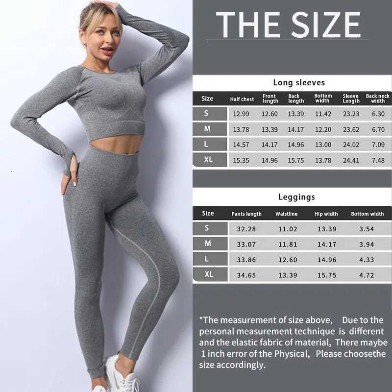 Women Yoga 2 Pieces Workout Outfits Seamless High Waist Leggings Sports Crop Top Running Clothes Setst251219