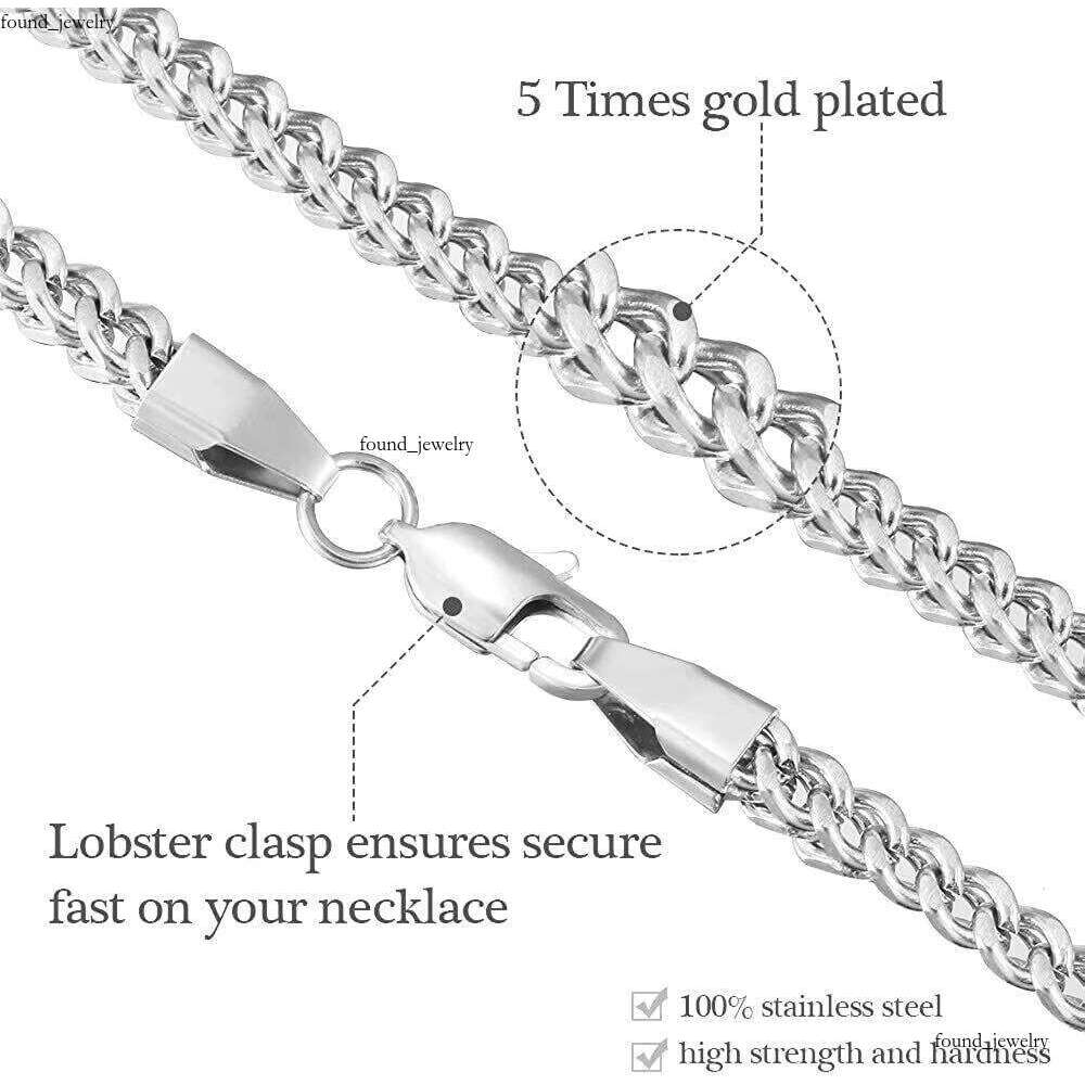 Wholesale New Trend Charm Men's Jewelry Sterling Silver Platinum Plated Franco Chain Necklace