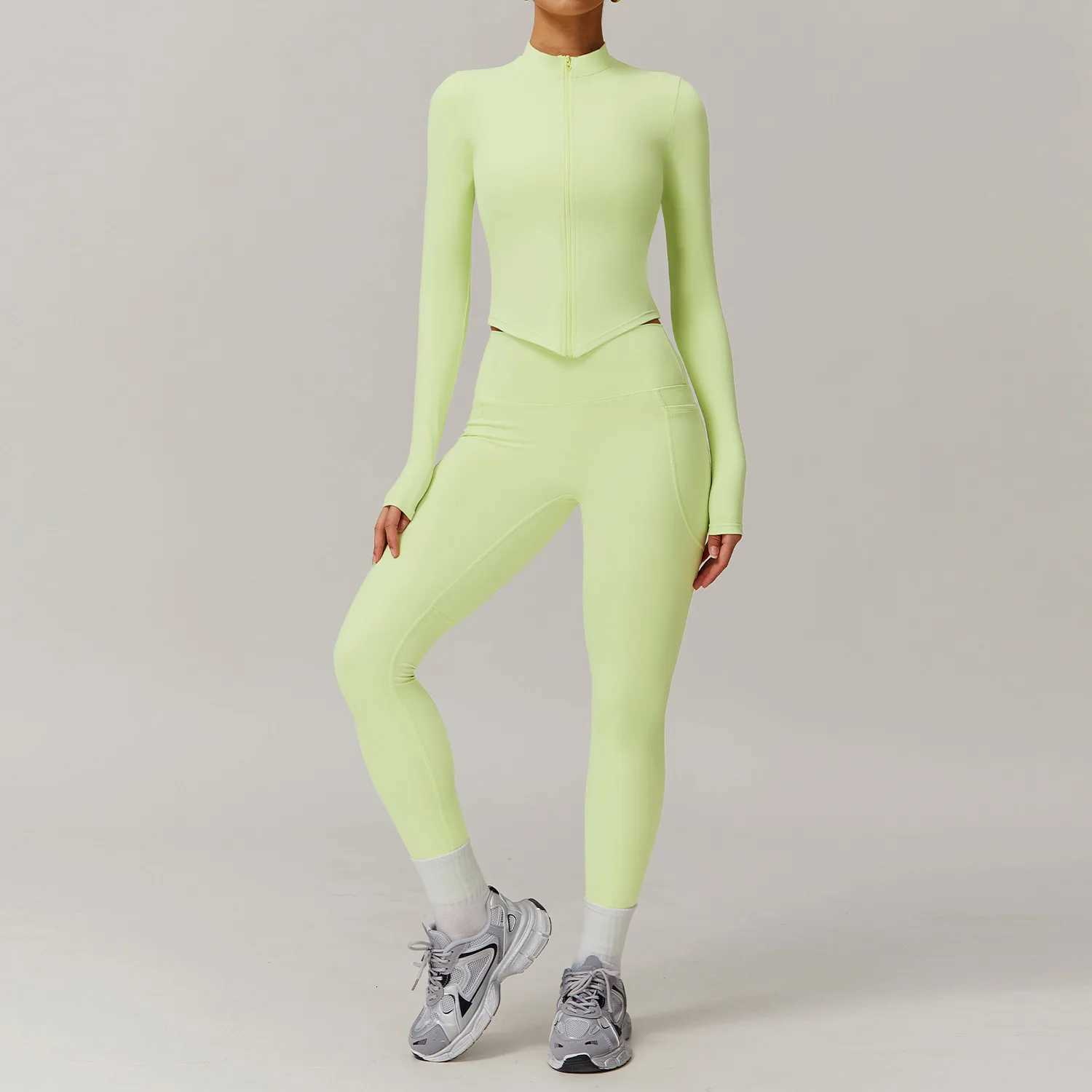 2PCS Yoga Suit Gym Set Women Sports Set Women Long Sleeve Running Workout Sportswear Female Tracksuit Sports Shirt Yoga Clothingt251219