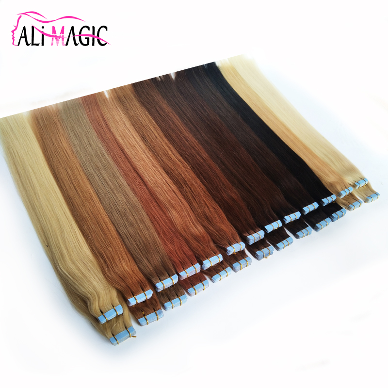 Tape In Human Hair Extensions Skin Weft Tape In Extensions Invisible, Double-sided Adhesive, Comfortable, Easy To Wear, Straight 10A 100g/40piece Factory Direct Sale