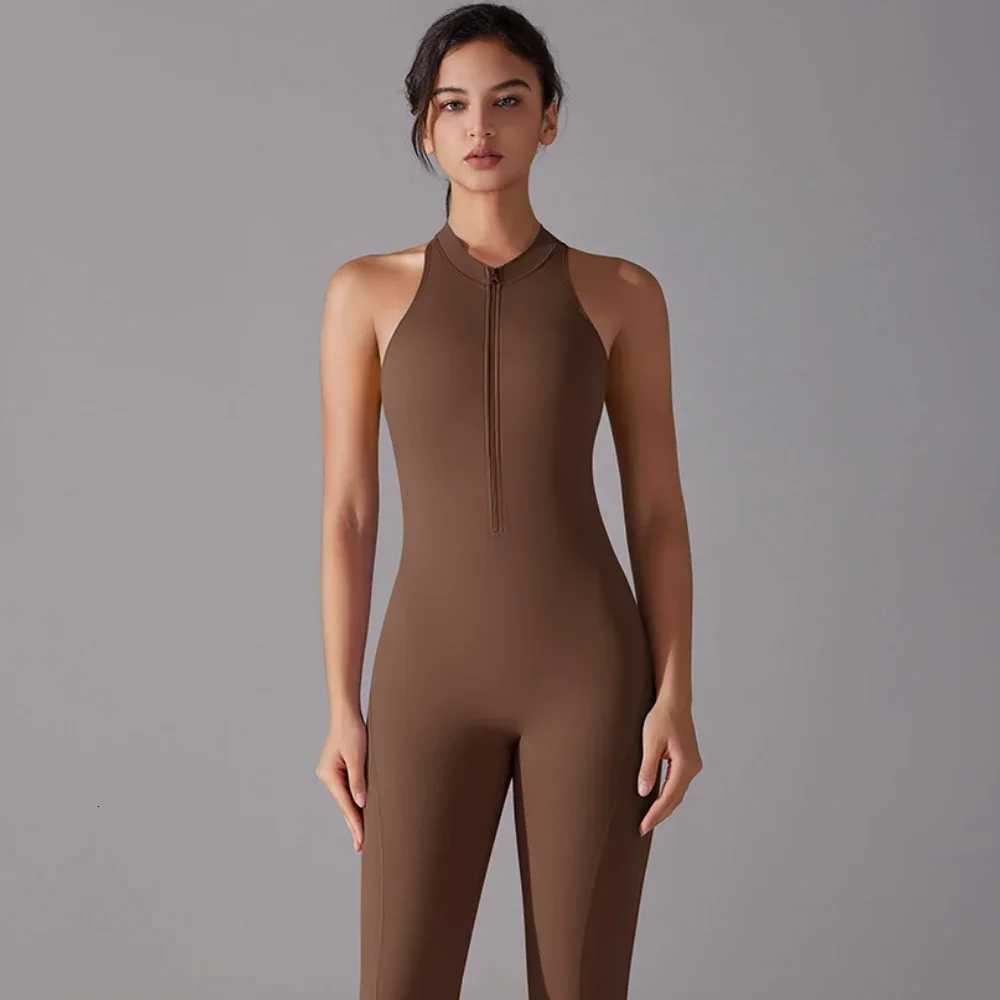 One Piece Zip Front Scrunch Bum Jumpsuit Women Open Back Activewear Onesie Sexy Yoga Set Workout Gym Romper Suit for Fitnesst251219