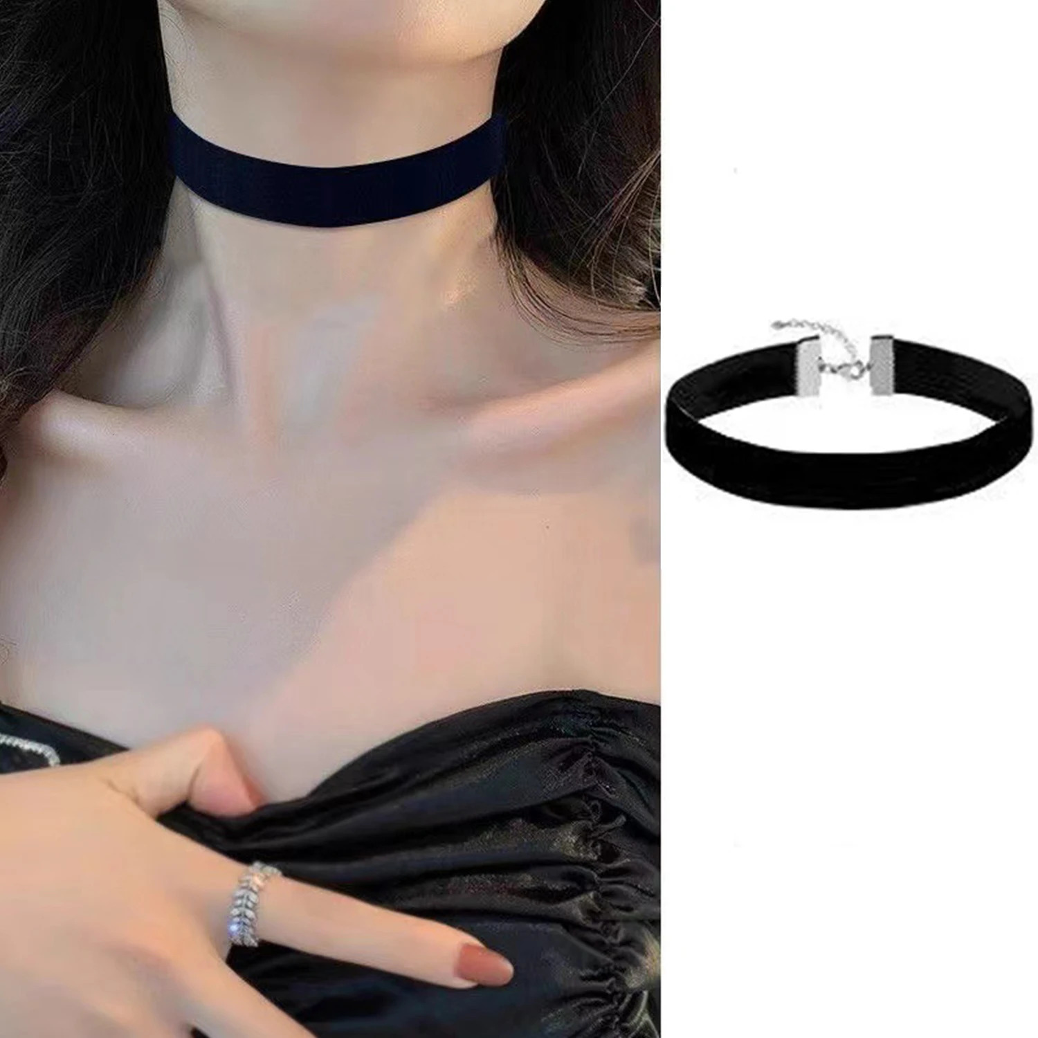 Fashion Sexy Punk Gothic Black Velvet Choker Necklaces Simple Vintage Clavicle Neck Chain Women Girls Party Jewelry Accessories 251213