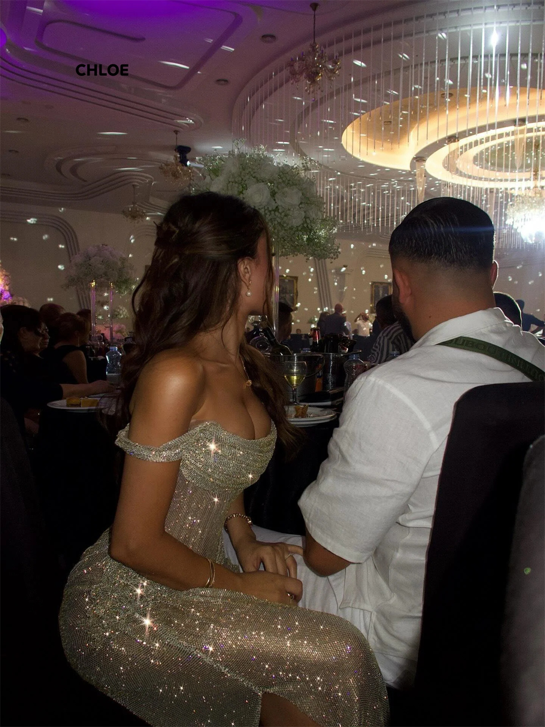 Gorgeous Gold Sequined Mermaid Evening Dresses Woman Elegant Off Shoulder Formal Prom Party Gowns Luxury Robe De Soiree Bc18291 B0312