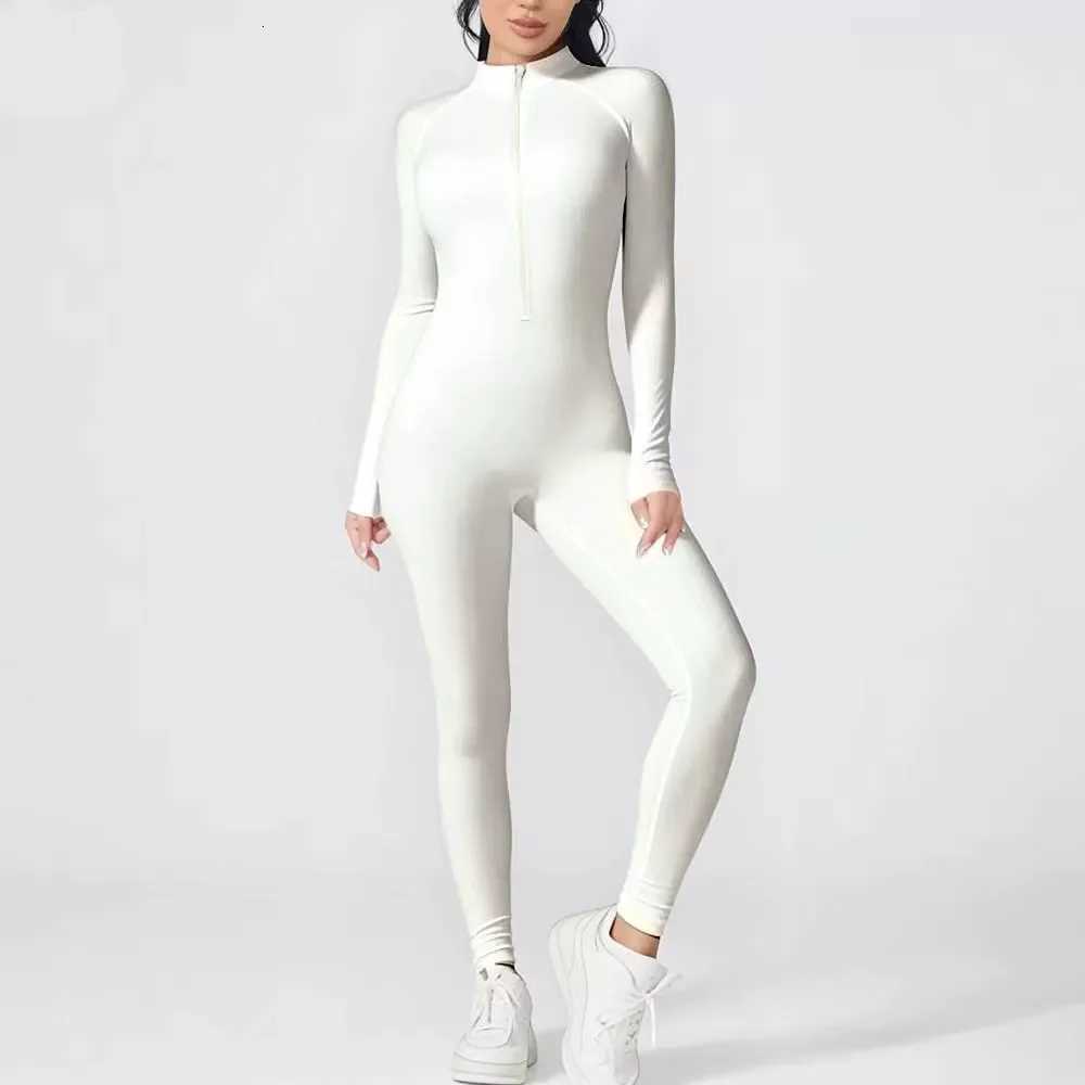 2025 Autumn Winter Long Sleeve Jumpsuits Women Overalls Fashion Zipper O Neck Sporty Rompers Ladies Casual Playsuitst251219