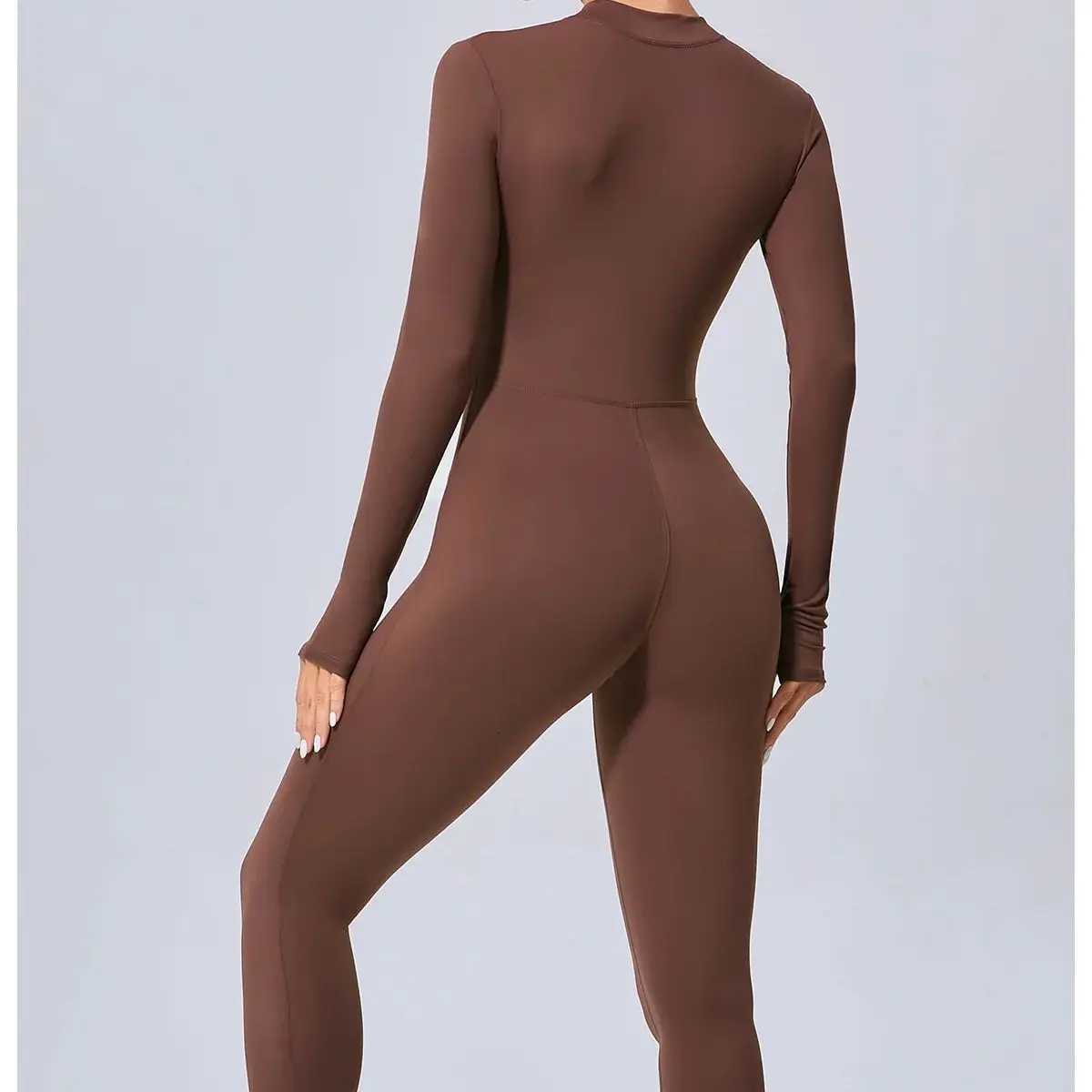 Sportswear Women Without Chest Cushion Jumpsuit with Finger Hole Fitness suit with Half zipper Yoga Jumpsuit Womens One-Piecet251219