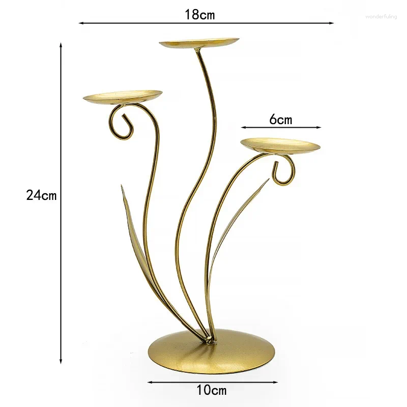 Candle Holders Nordic Iron Tulip Candlestick Ornament Tall Stand For Wedding Dining Table Party Christmas Decoration Festivals Gift H260310