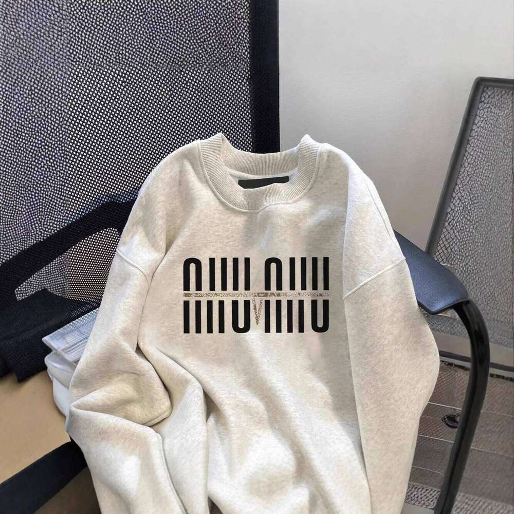 Fashion 2026 Gray Oversize Lazy Style Hoodless Sweatshirt Women's Autumn Winter Fleece Lined Casual Long Sleeve Top Comfortable Loose Fit Designe