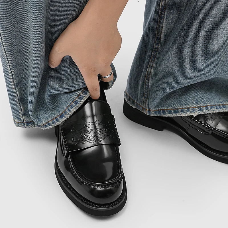 Men All-match Mens Handmade Loafers Leather Fashion Casual Shoes Classic Men Shoes for Wedding Vintage Business Slip on Shoes 251218