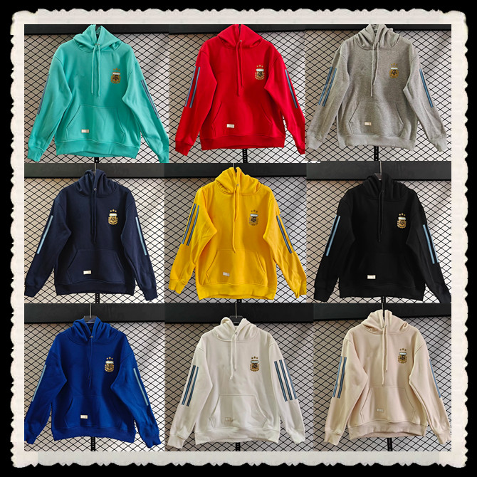 2026 World Cup Argentina Soccer Jerseys national team DE PAUL L.MARTINEZ Anniversary DYBALA DI MARIA TAGLIAFICO Maradona pure cotton football Training hoodie
