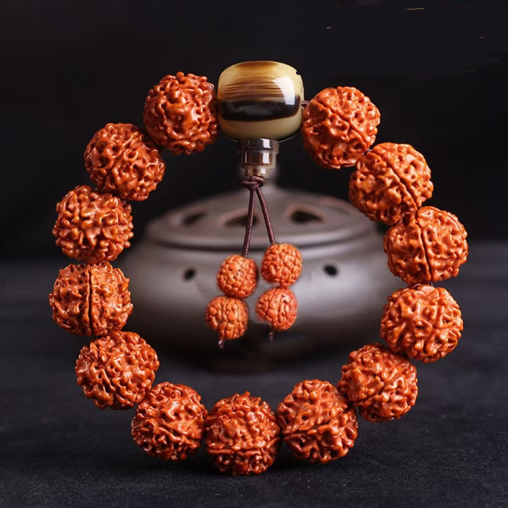 Tibetan Style Vajra Bodhi Bead Bracelet Natural Bodhi Seed 19mm Buddhist Prayer Beads Bracelet National Style Wholesale for Men