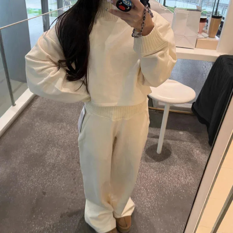 Winter Women Fleece Half Turtleneck Sweatshirt Warm Loose Cropped Pullover Soft Casual Sport Hoodie for Daily Wear 251219