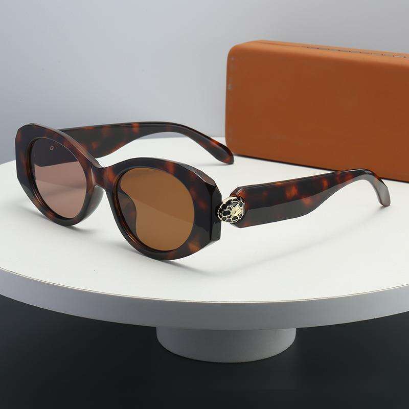 New Oval European and American Style Personality Metal Snake Head Cross-Border Fashion Versatile Sunglasses for Women with a Sense of Sophistication