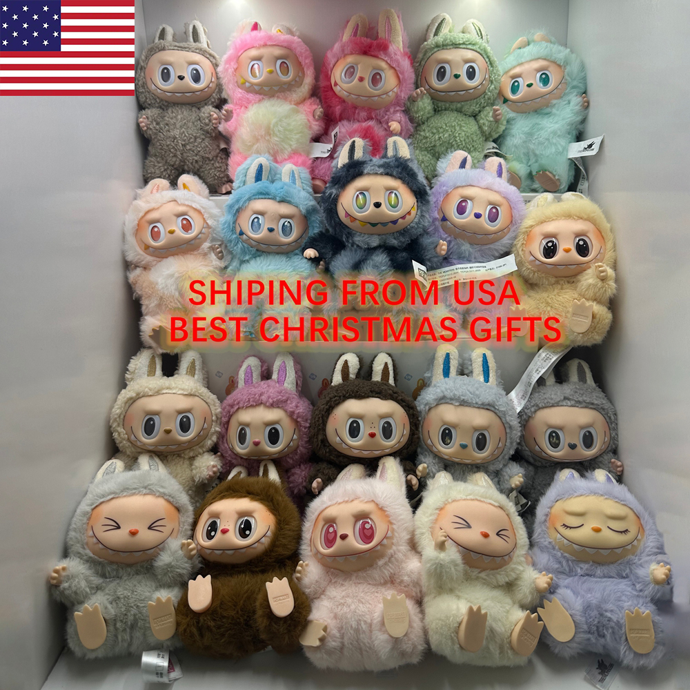 Labubu Christmas gifts V1 V2 V3 plush doll Style Bd Box The Monsters big into energy Exciting Macaron have a seat Series Toys Cute Action Anime Figure Doll Kids Gifts