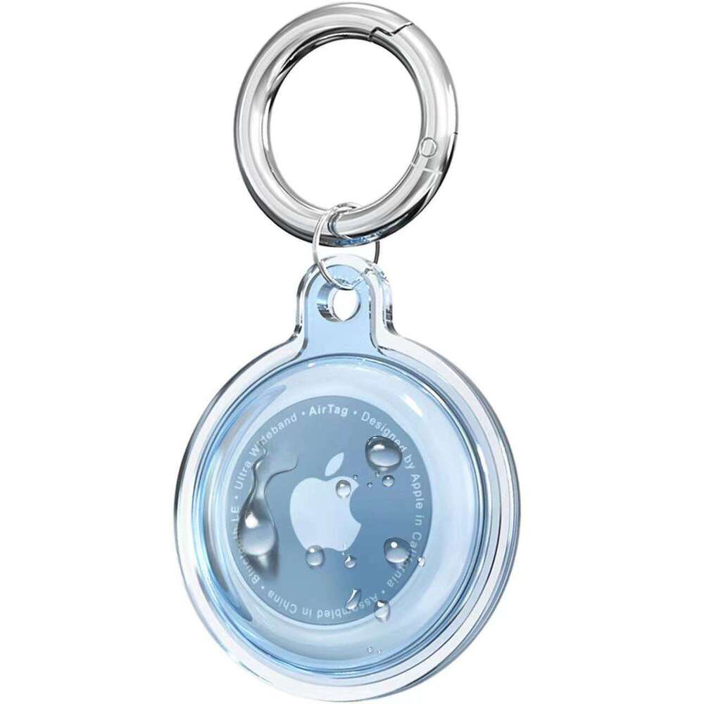 Compatible with Apple AirTag Locator Anti-Lost Tracker Full Coverage Waterproof TPU Keychain Transparent Protective Case