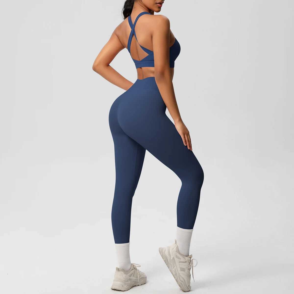 Women 2pcs Patchwork Sport Yoga Suit Training Sleeveless Sport Gym Tops Tummy Control Slimming Booty Leggings Yoga Suit Sportst251219