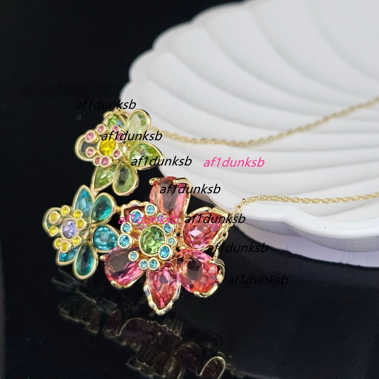 Famous Designer Luxury Jewelry Womens Necklaces and Bracelets Shijia ldyllia Crystal Colorful Flower Necklace Gema Dopamine Jewelry Sweet Cool S Swarovski XV1S