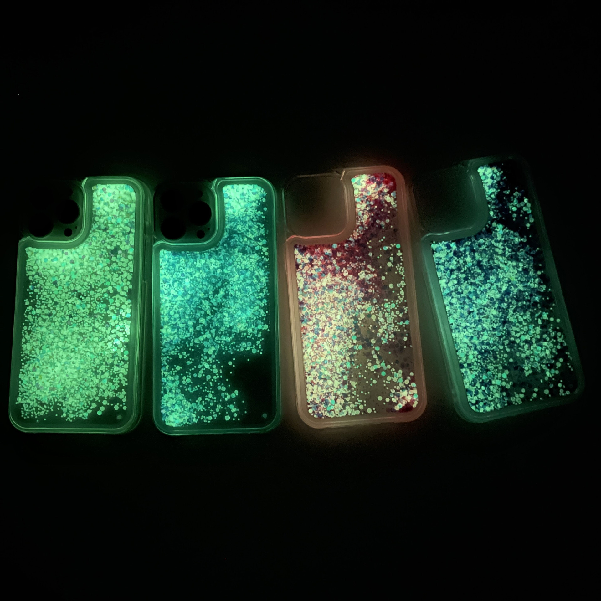 Creative Luminous Sand 17 Pro Max, Flowing Phone Apple 16, Glitter Slide Case for iPhone 15, Fluorescent