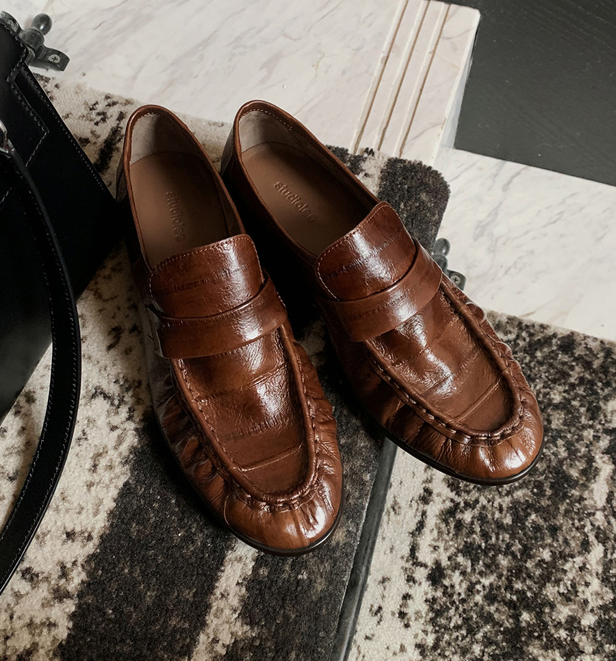 Dress Shoes Fashion Withered Retro Crocodile Flat Leather Loafers Women Nordic Minimalist Office Lady Casual