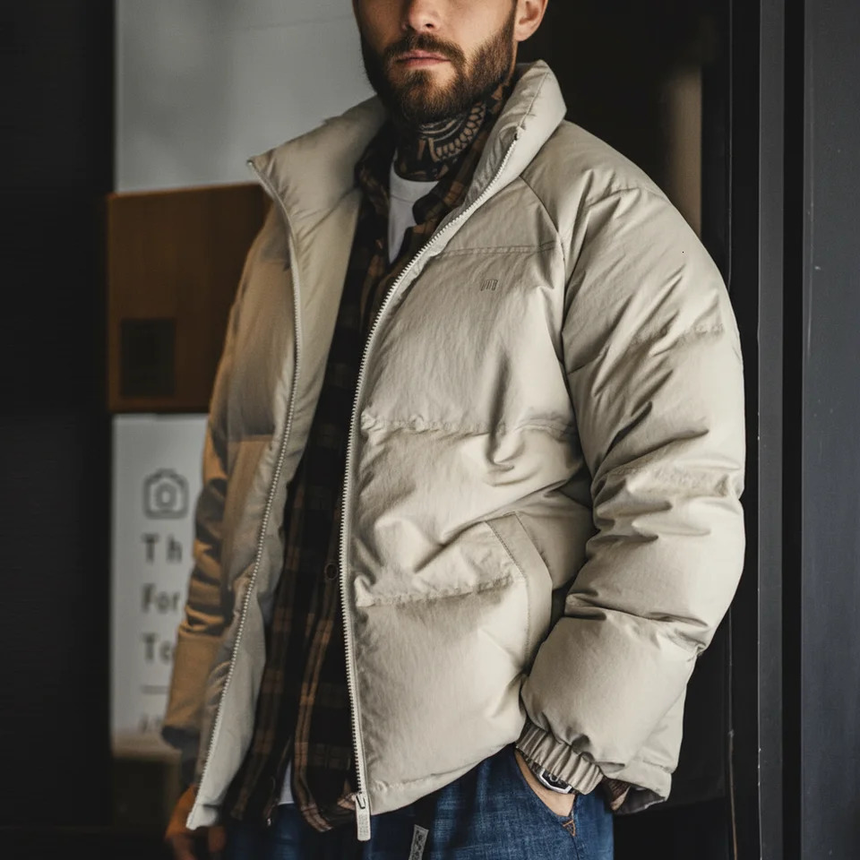 Maden Winter Down Jacket for Men White Duck Filling Outdoor 4Grade Waterproof Standup Collar Coat Thickened Warm 251219