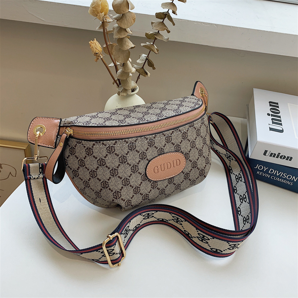 Fashion Retro Women's Chest Bag, High-Quality Shoulder Bag, Crossbody Bag, Designer Handbag, Luxury Crossbody Bag, Printed Color-Block Tote Bag