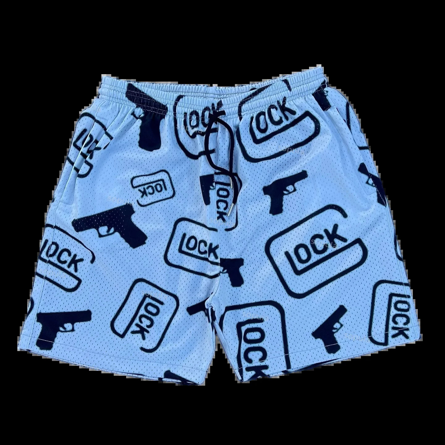 Sport Training Breathable Fashionable Shorts Mens Casual Fun Pistol Pattern Print Street Shorts Quick-drying Streetwear 251213