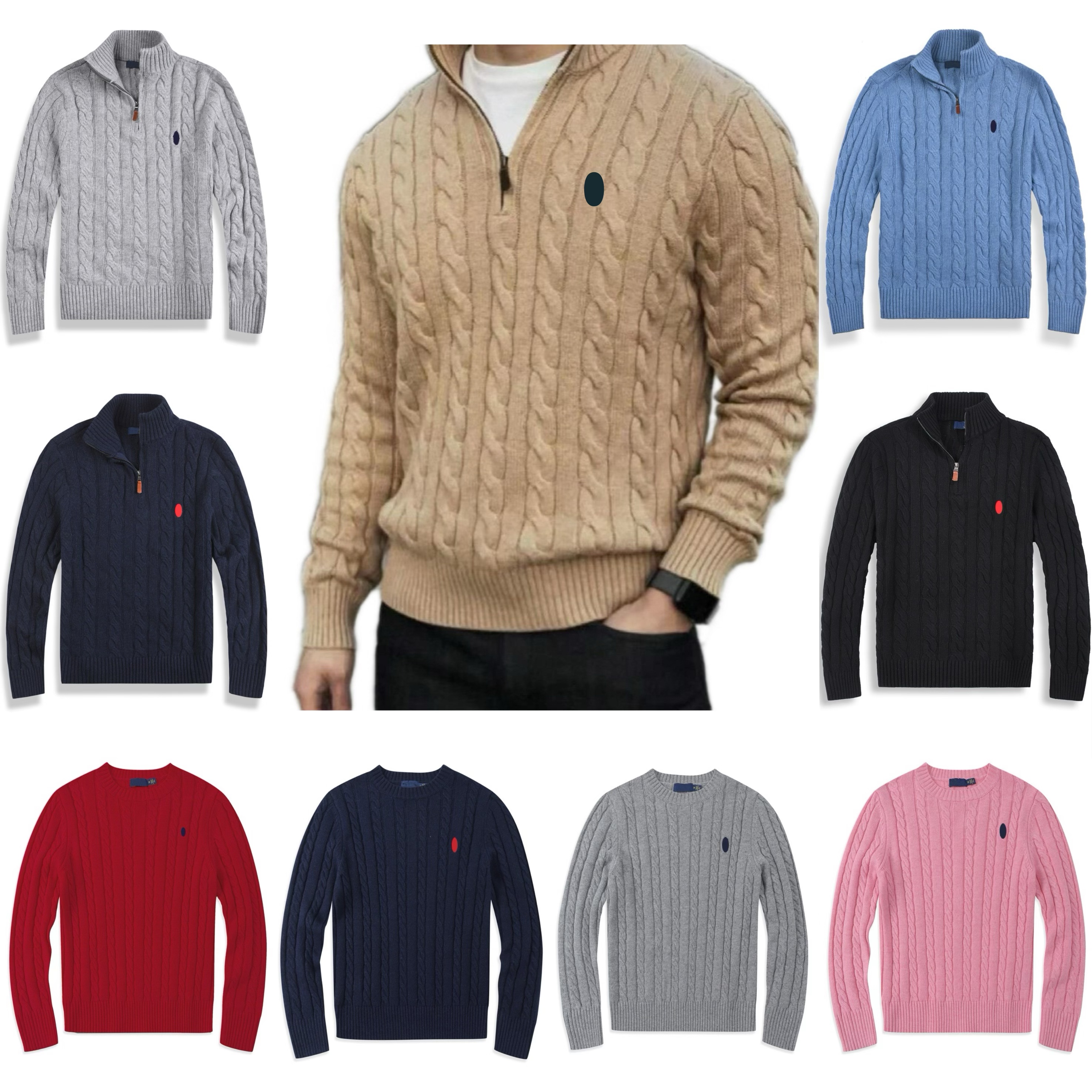 sweater men quarter zip designer knit sweaters mens pullover uomo half zipper luxury casual mens jumper autumn wool