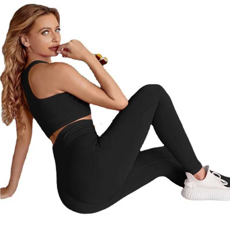2 Pieces Womens Tracksuit Seamless Yoga Set Workout Sportswear Gym High Waist Leggings Fitness Sports Suitst251219