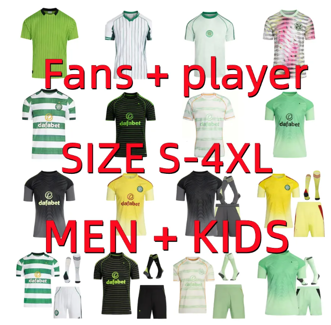 23 24 25 26 CeltsS Soccer Jerseys Home Away EDOUARD CelticFc 2024 2025 JOSEPH Football Shirt ELYOUNOUSSI TURNBULL ETI CHRISTIE Men Kids Football Shirt Player version