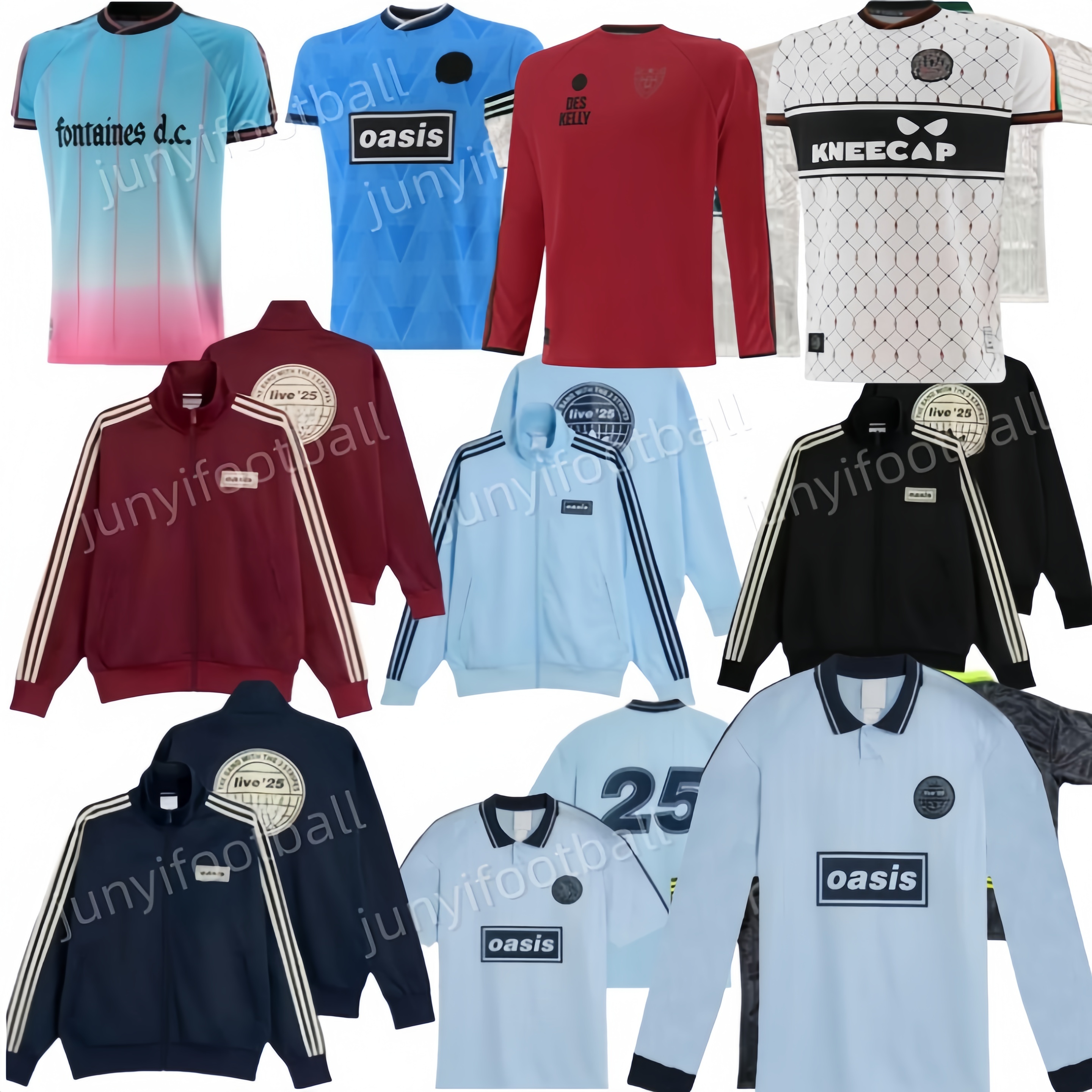 2025 Oasis Tour Jacquard Football Jersey Shirts Kit 25 26 Fontaines Dc Home Away Third Bohemians BLACK GUINNESS Soccer Jerseys 135th Anniversary Oasiss Live 666