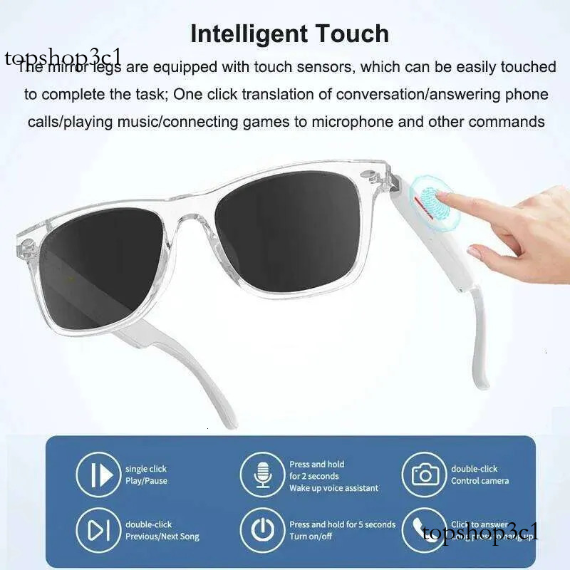 Smart AI Glasses 100+ Languages Real-time Translation Bluetooth Sunglasses Earphones Voice Assistant Call Music glasses with camera