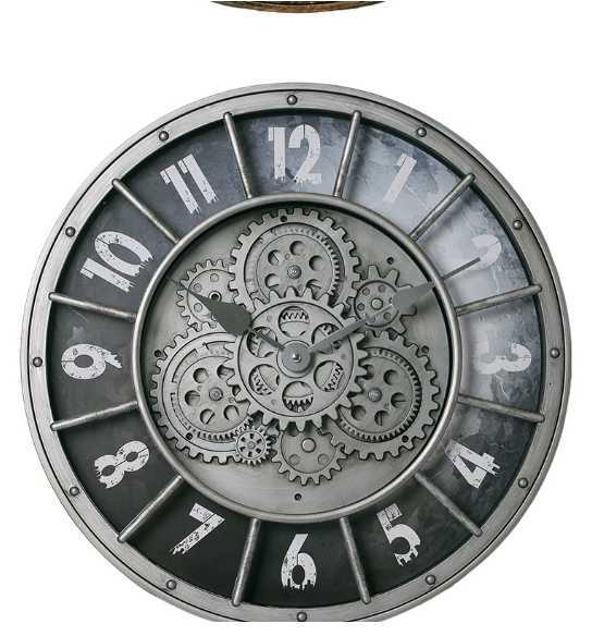 Round gear wall clock handicraft, popular wholesale retro luxury custom clock C251126
