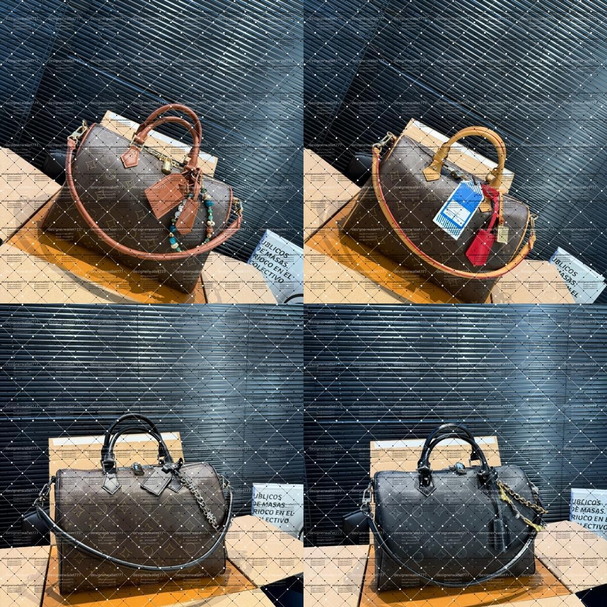 TOP Womens SpeedySoft Bag Soft 30 Tote bag Plum Calfskin leather shoulder bags zipper charm dog shaped key capacious hardware handbag Mirror Quality M25766