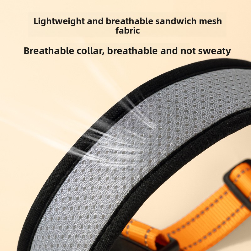 Pet Dog Collar Neck Cover with Chain Heavy Duty Dog Walking Rope Comfortable Breathable Pet Supplies for Daily Use