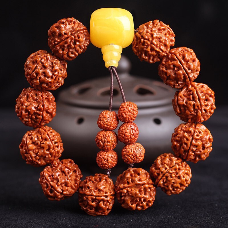 Tibetan Style Vajra Bodhi Bead Bracelet Natural Bodhi Seed 19mm Buddhist Prayer Beads Bracelet National Style Wholesale for Men