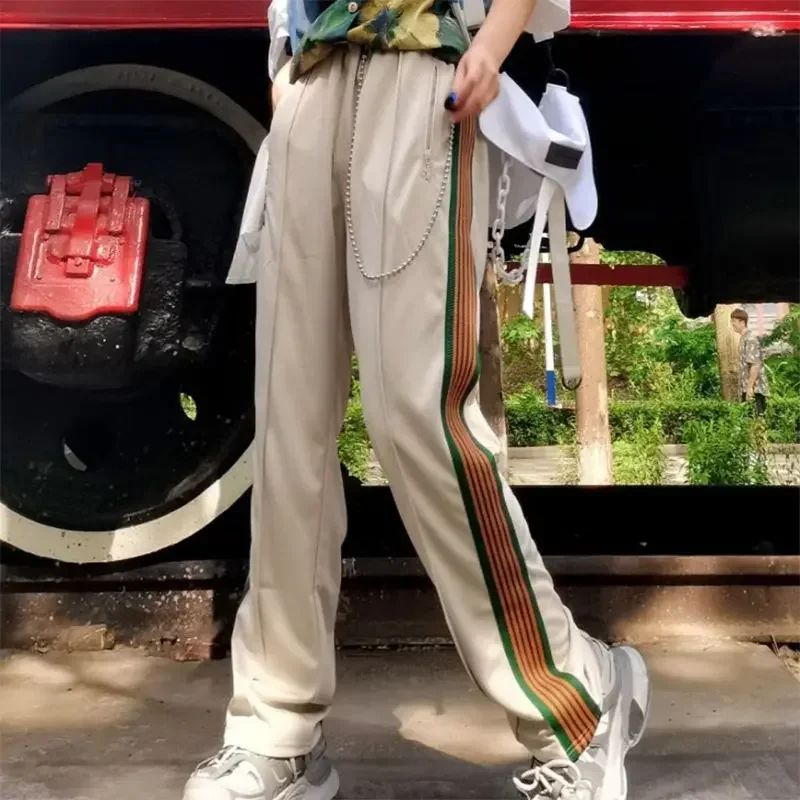 Men's Pants Needles Drawstring Graphic Stripe Men Women Track Embroidered Butterfly Sweatpants AWGE Trousers Casual Pantalones Y2k