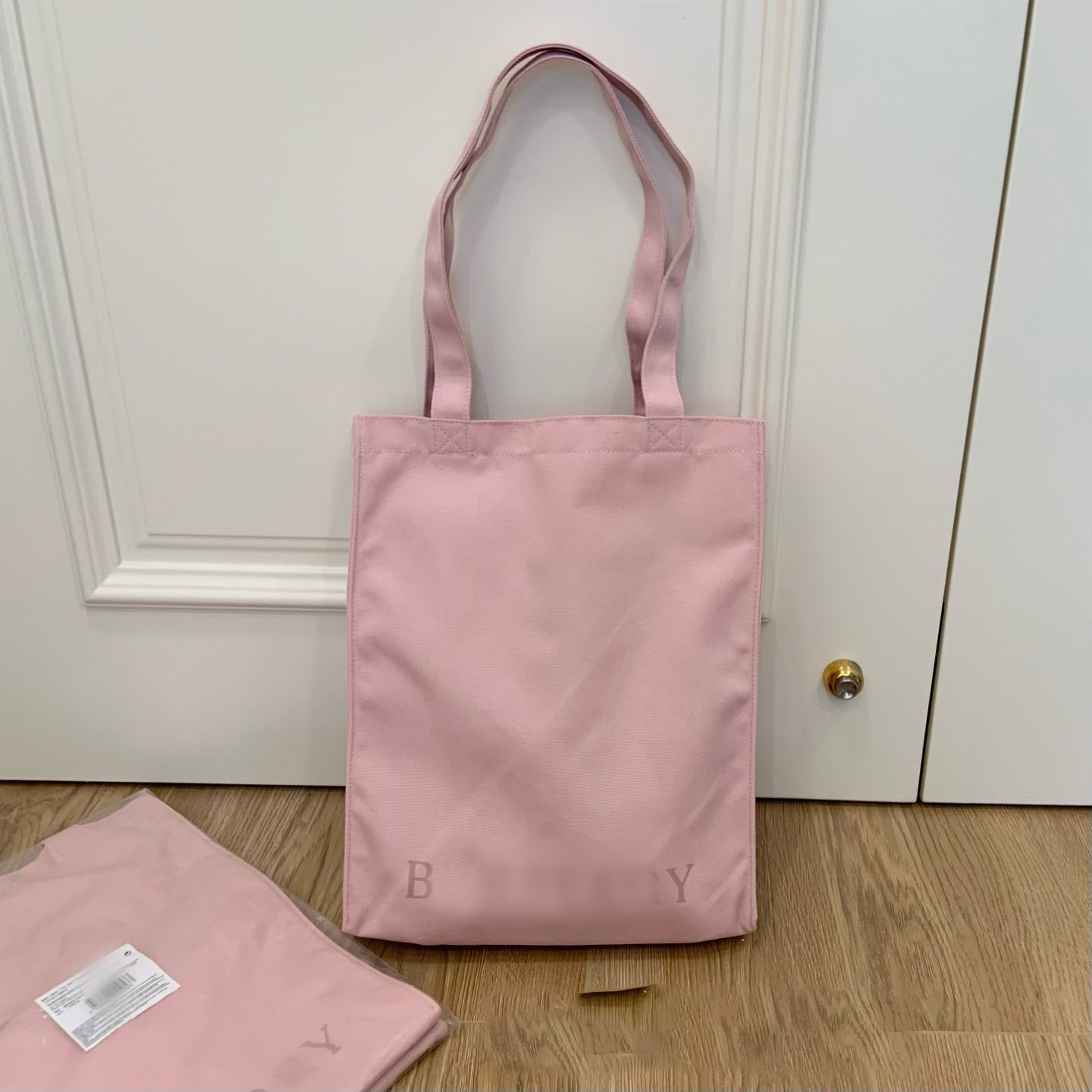 Shopping Bags Summer Exclusive Pink Canvas Tote Bag Large Lightweight Shopper with Long Shoulder Strap