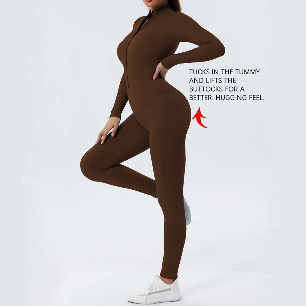 Long Sleeve Jumpsuits for Women Streetwear Solid Bodycon Sexy Black Rompers Casual Skinny Fashion Sporty Jumpsuits yoga set gymt251219