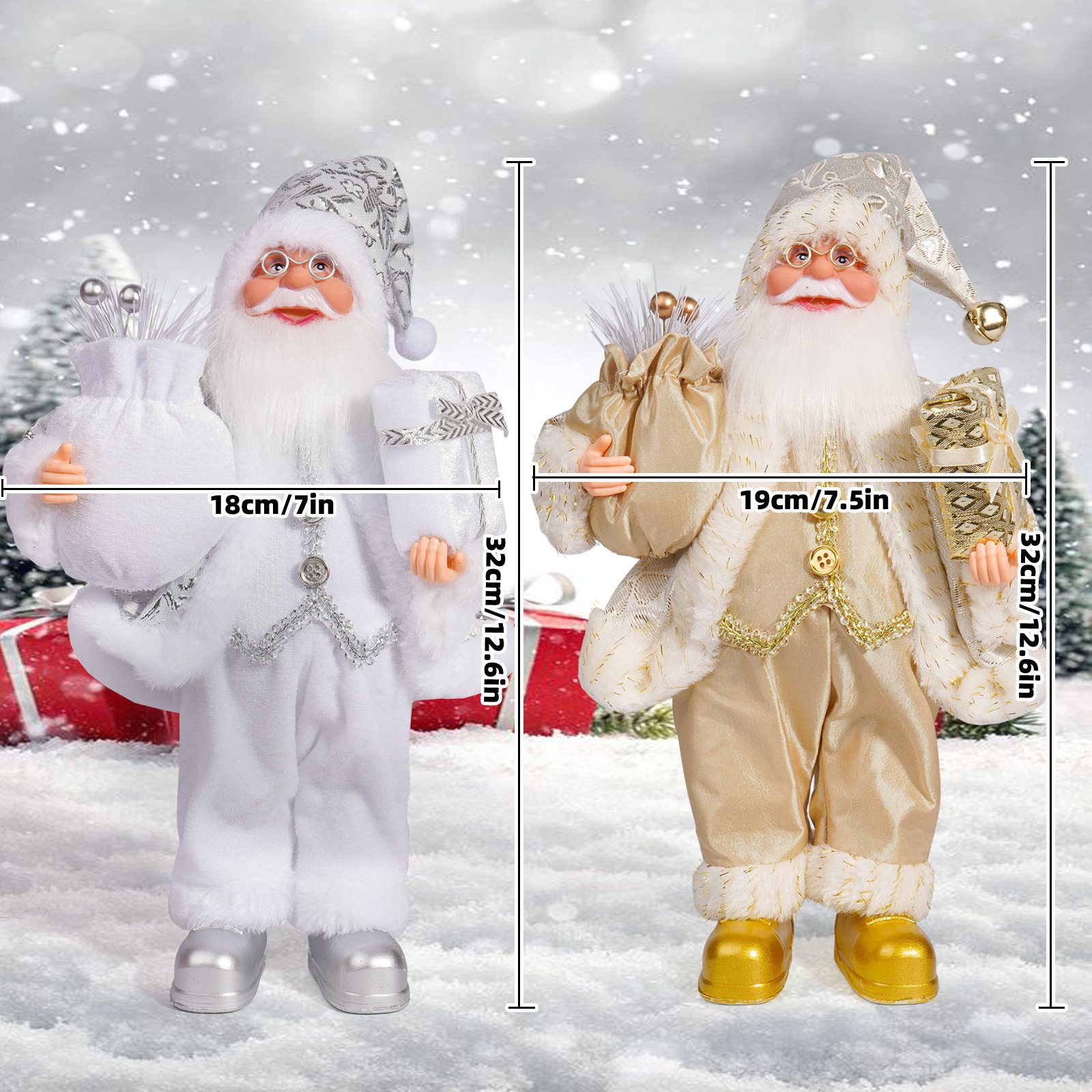 12-inch cute Santa Claus figurine standing positionSanta Claus doll window decoration Home Decor 231016