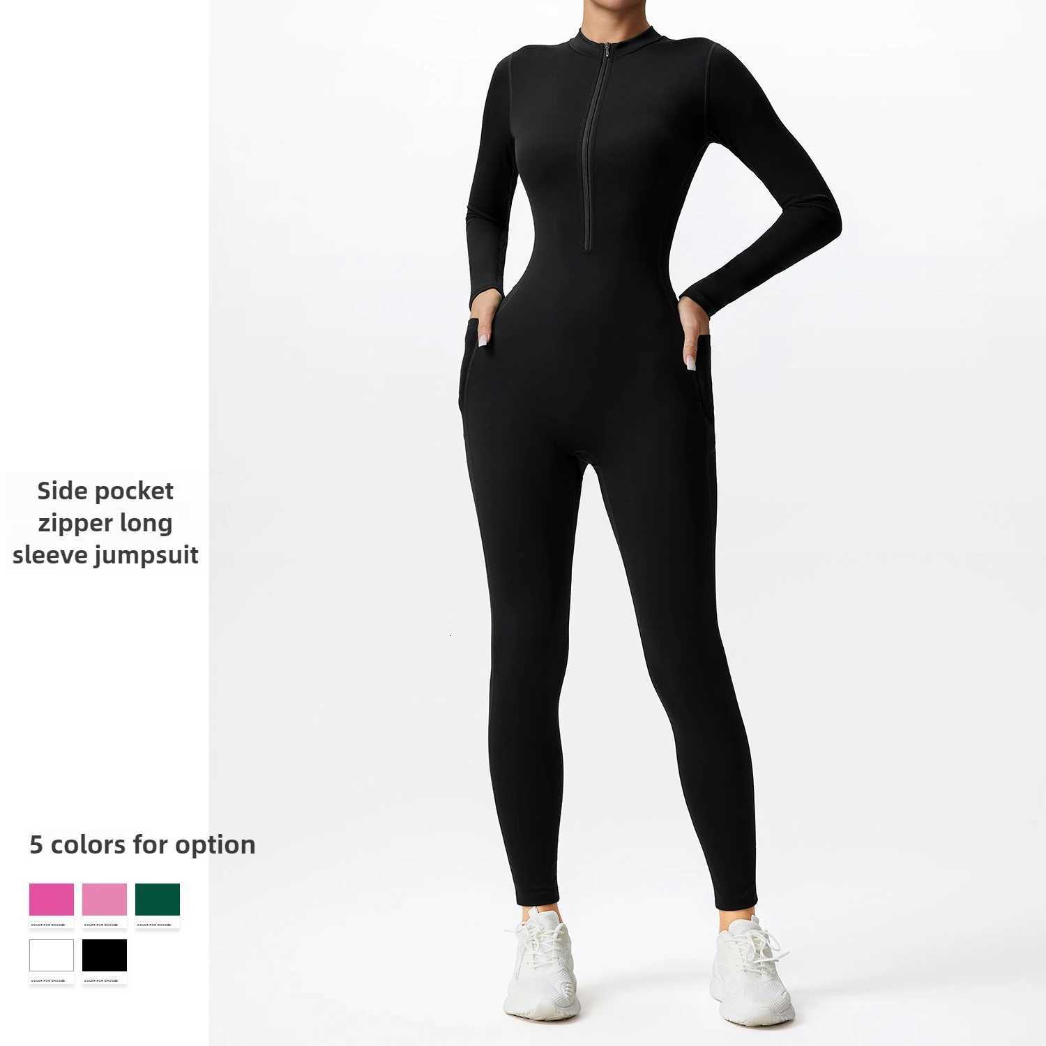 Naked Feel Yoga Unitard with Half Zip Slimming Dance Bodysuit for Women Seamless Gym Wear One Piece Workout Suit Spring Autumnt251219