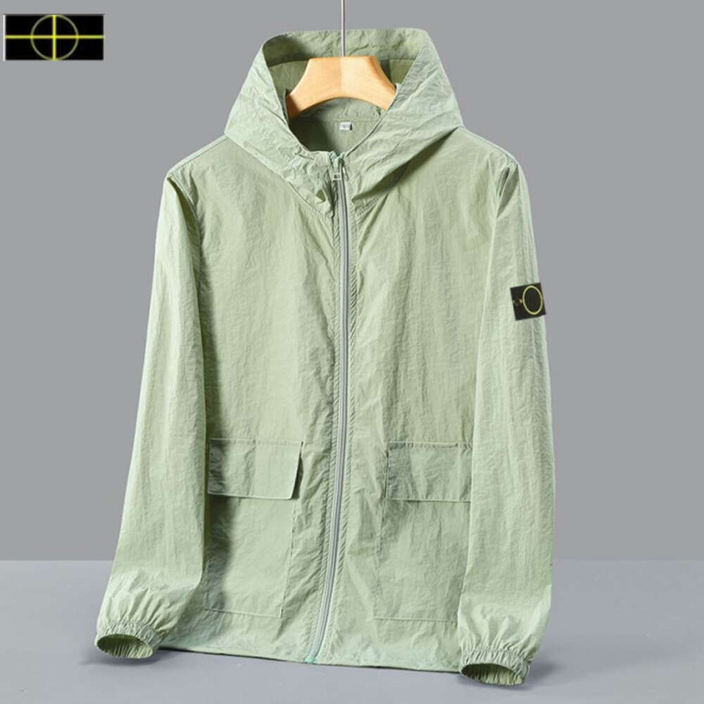 Stones Jacket Islands Coat Large Size Clothing Men's Summer Sunscreen Jacket Loose Size Men's Summer Thin Jacket Casual Sports Stand Collar Sunscreen Jacke