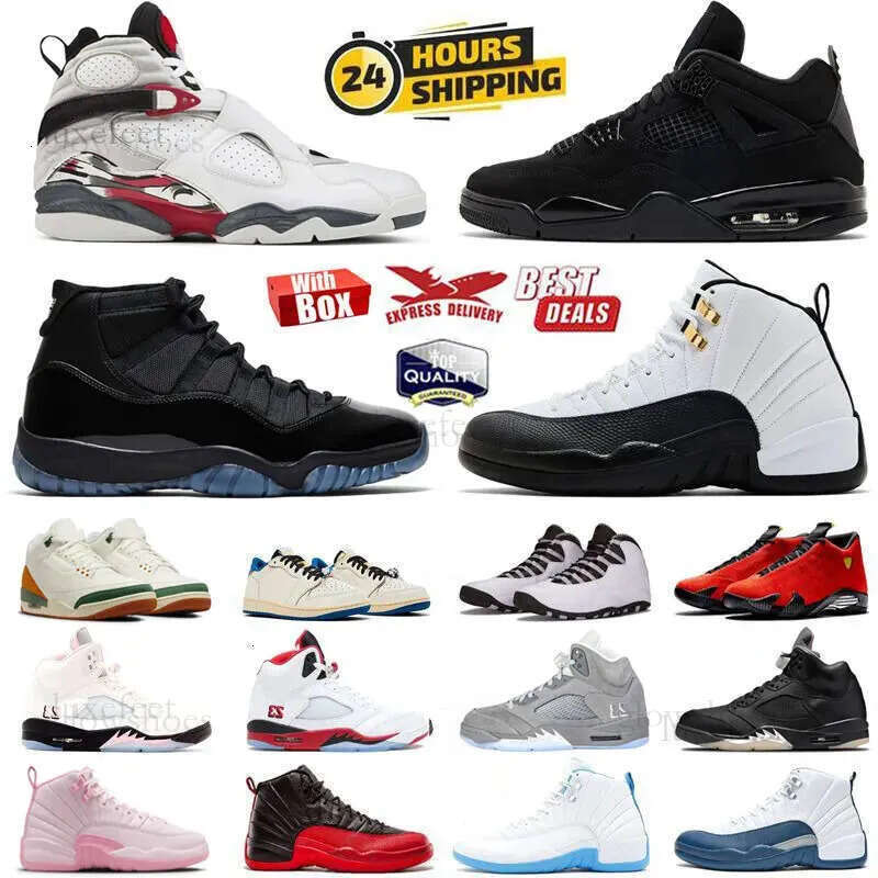 with Box 35-50 4s 5s 11s 12s Basketball Shoes Bugs Bunny Gamma Blue Black Cat Taxi Pearl Pink Off Noir Wolf Grey Fruits Of Our Labor Fragment Steel Men Women