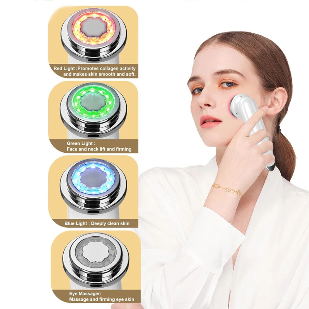EMS Microcurrent Face Lift LED Light Therapy Skin Tightening Device Electric Lifting Vibration Heating Face Massager 251215 - view 4