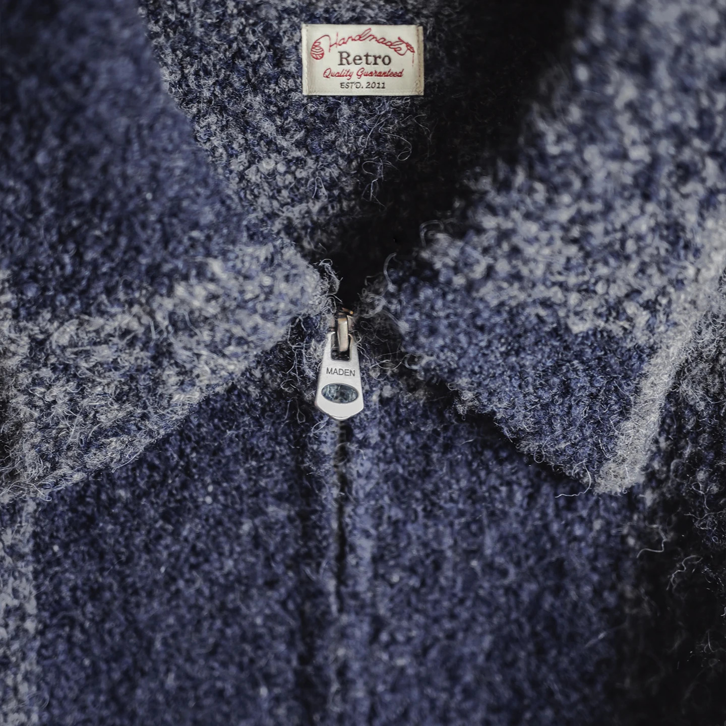 Maden Vintage Mens Plaid Wool Blend Cardigan Jacket Collar Zippered Huntuing Warm Coat for Autumn Winter Streetwear 251219