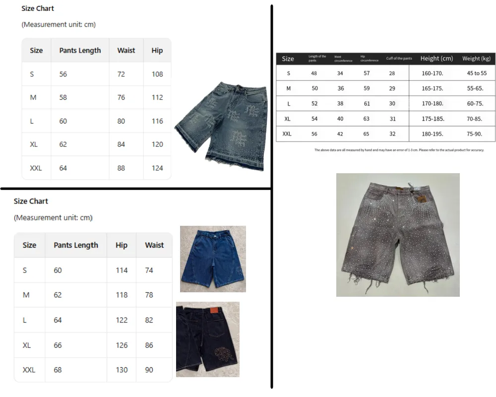 Men's Shorts Streetwear Couple Vintage Rhinestone Sequined Denim Cowboy Hip Hop Loose Sport Casual Mertra Embroidered Streetwear Hip-hop Youth Fo