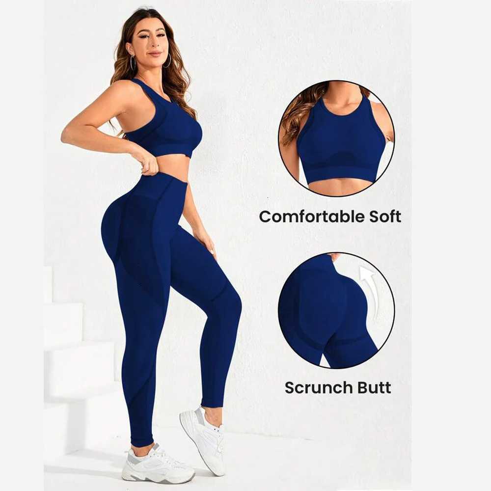 2-piece suit womens yoga suit beautiful back high waist trousers combination seamless super elastic ideal gym clothingt251219